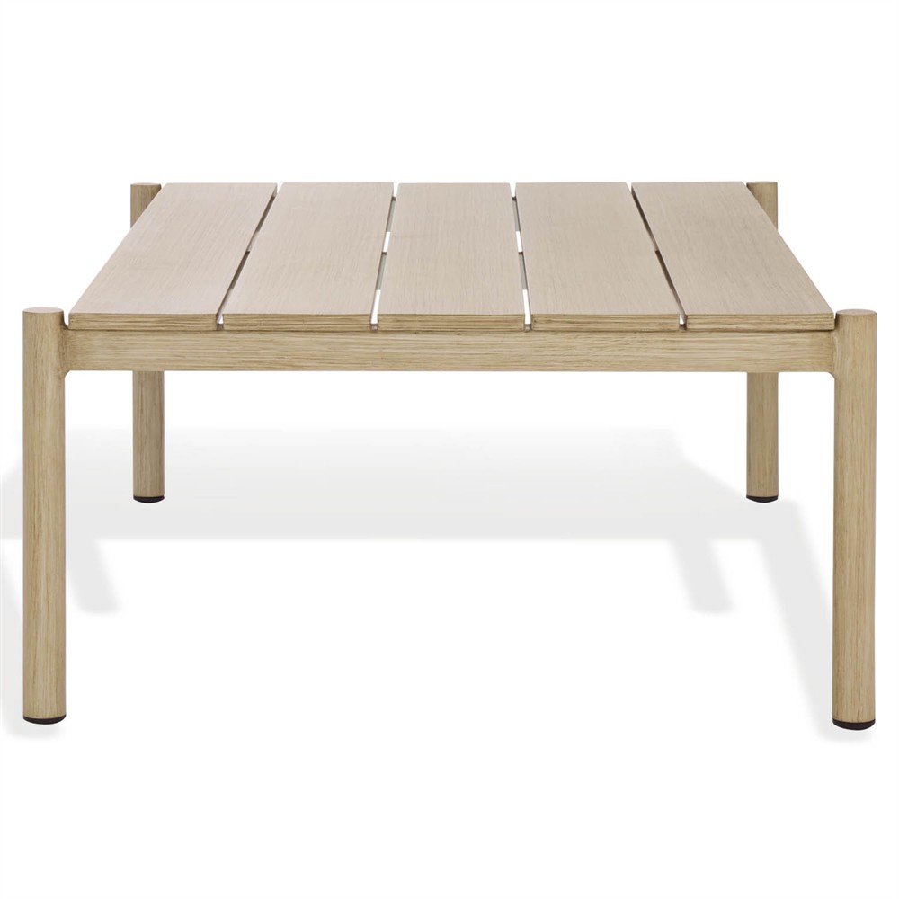 Darla Coastal Beach Natural Wood Rectangular Outdoor Coffee Table|