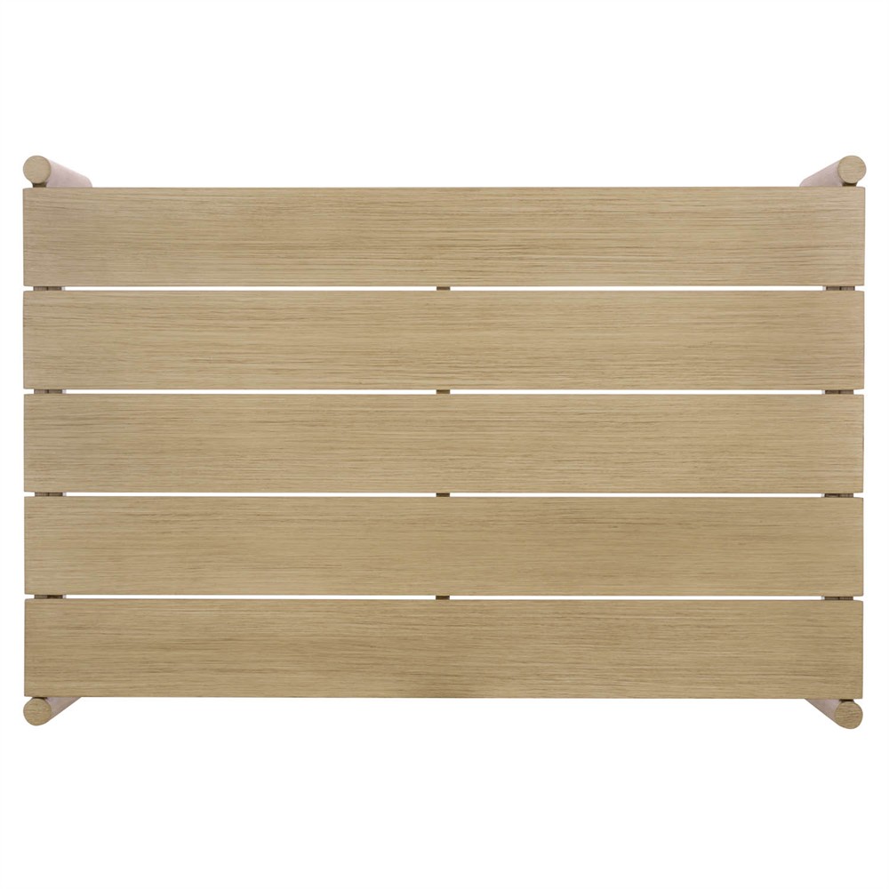 Darla Coastal Beach Natural Wood Rectangular Outdoor Coffee Table|