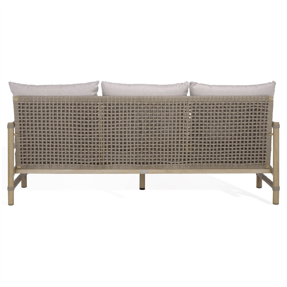 Darla Coastal Beach Grey Woven Outdoor Sofa - 82"|