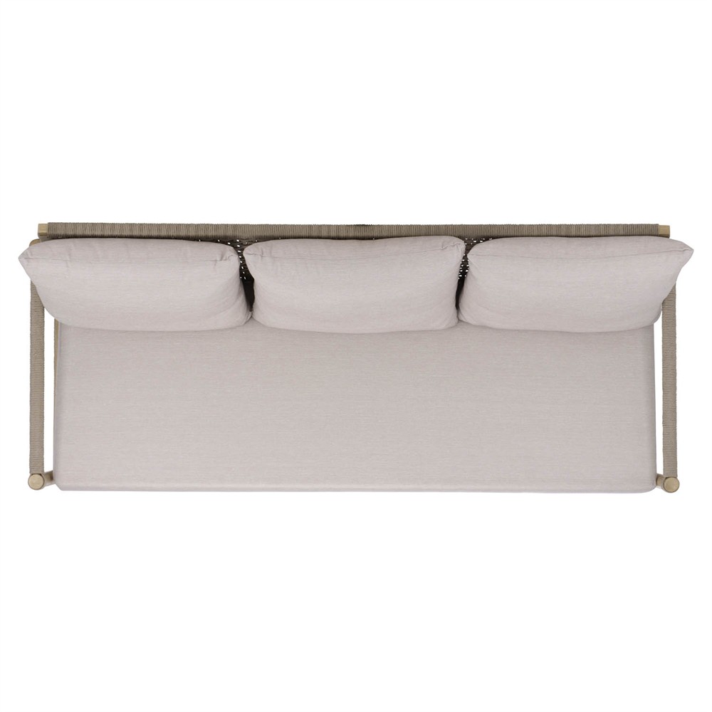 Darla Coastal Beach Grey Woven Outdoor Sofa - 82"|