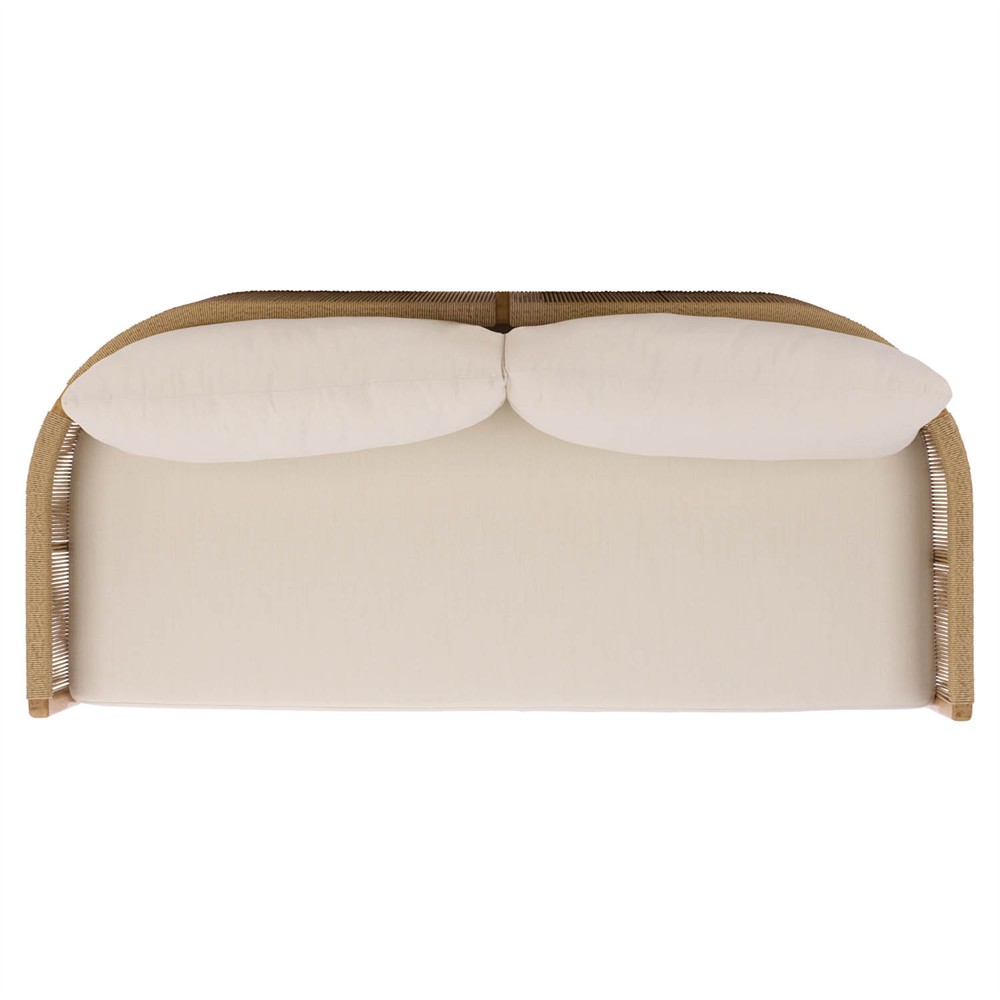 Fiora Coastal Beach Woven Hyacinth Natural Teak Outdoor Sofa - 71"|