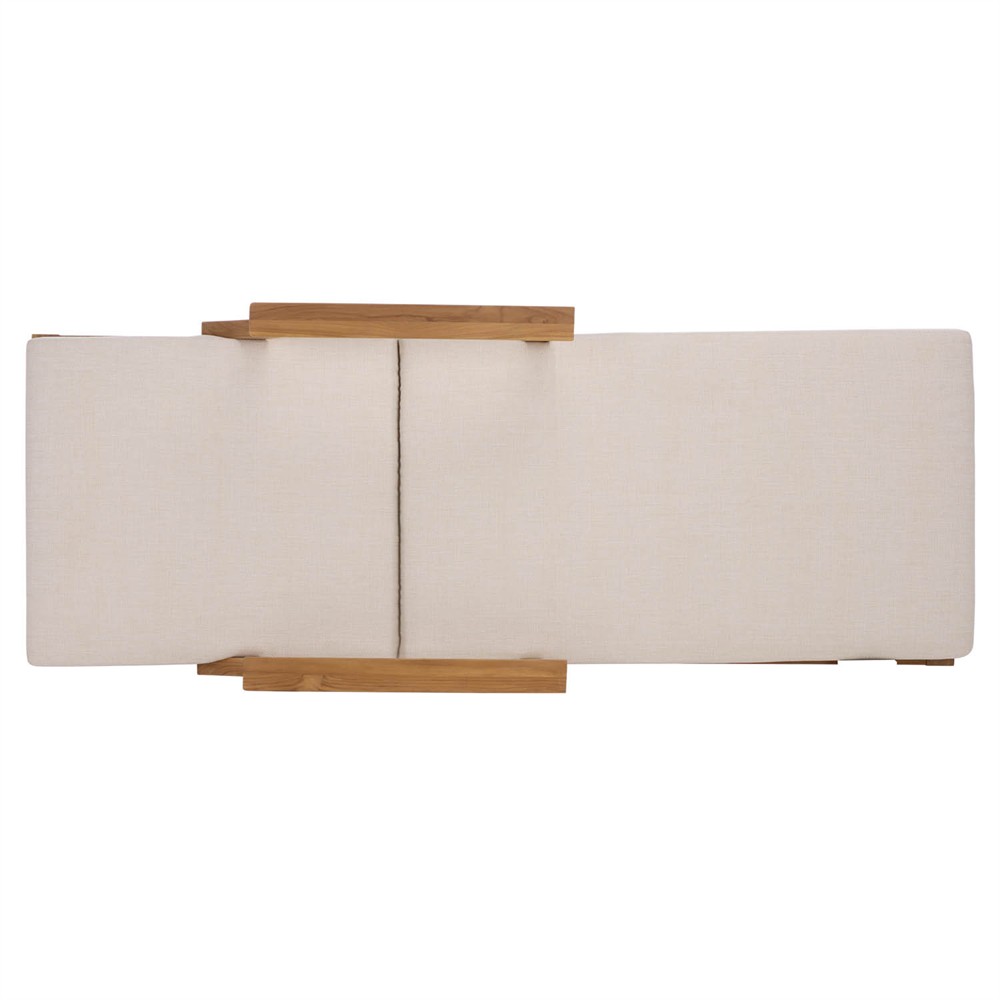 Camila Coastal Beach Natural Teak Outdoor Chaise Lounge|