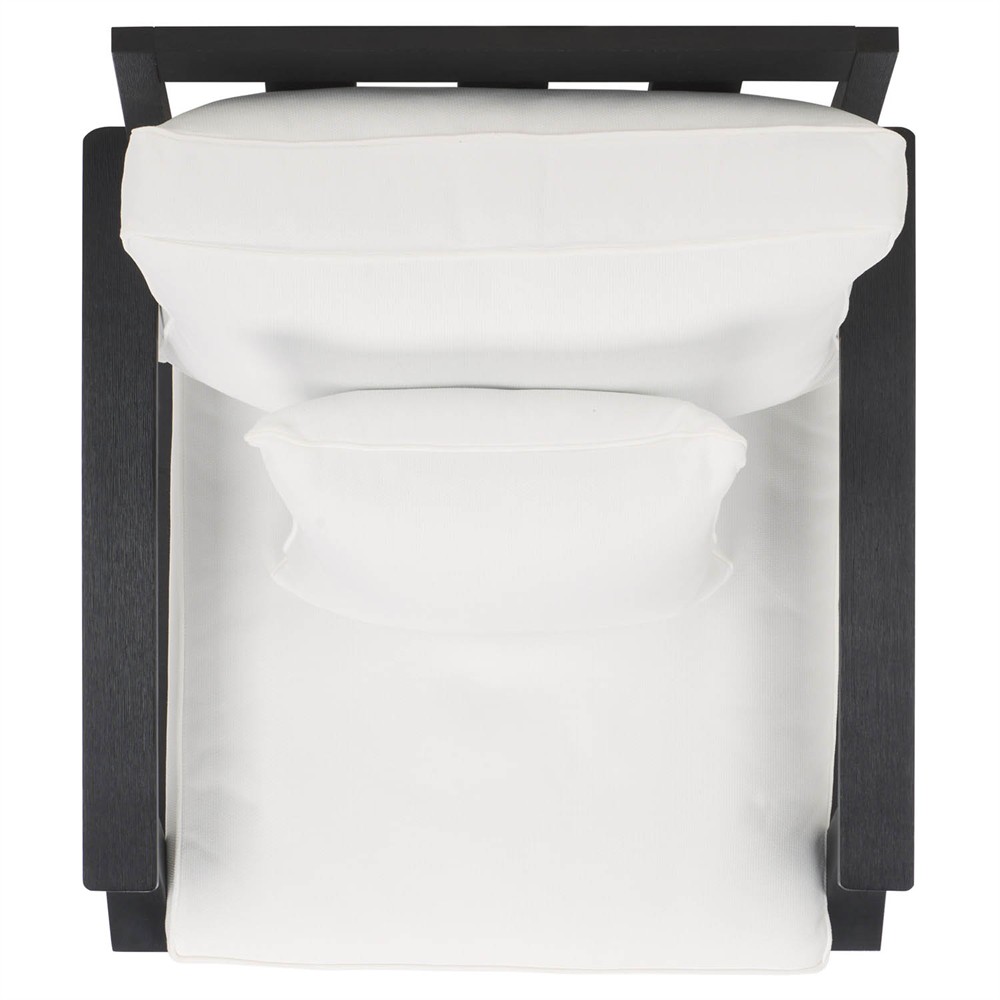 Camila Coastal Beach Black Outdoor Lounge Arm Chair|