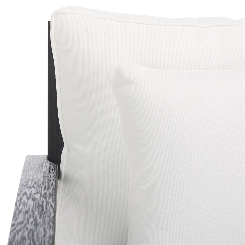 Camila Coastal Beach Black Outdoor Lounge Arm Chair|