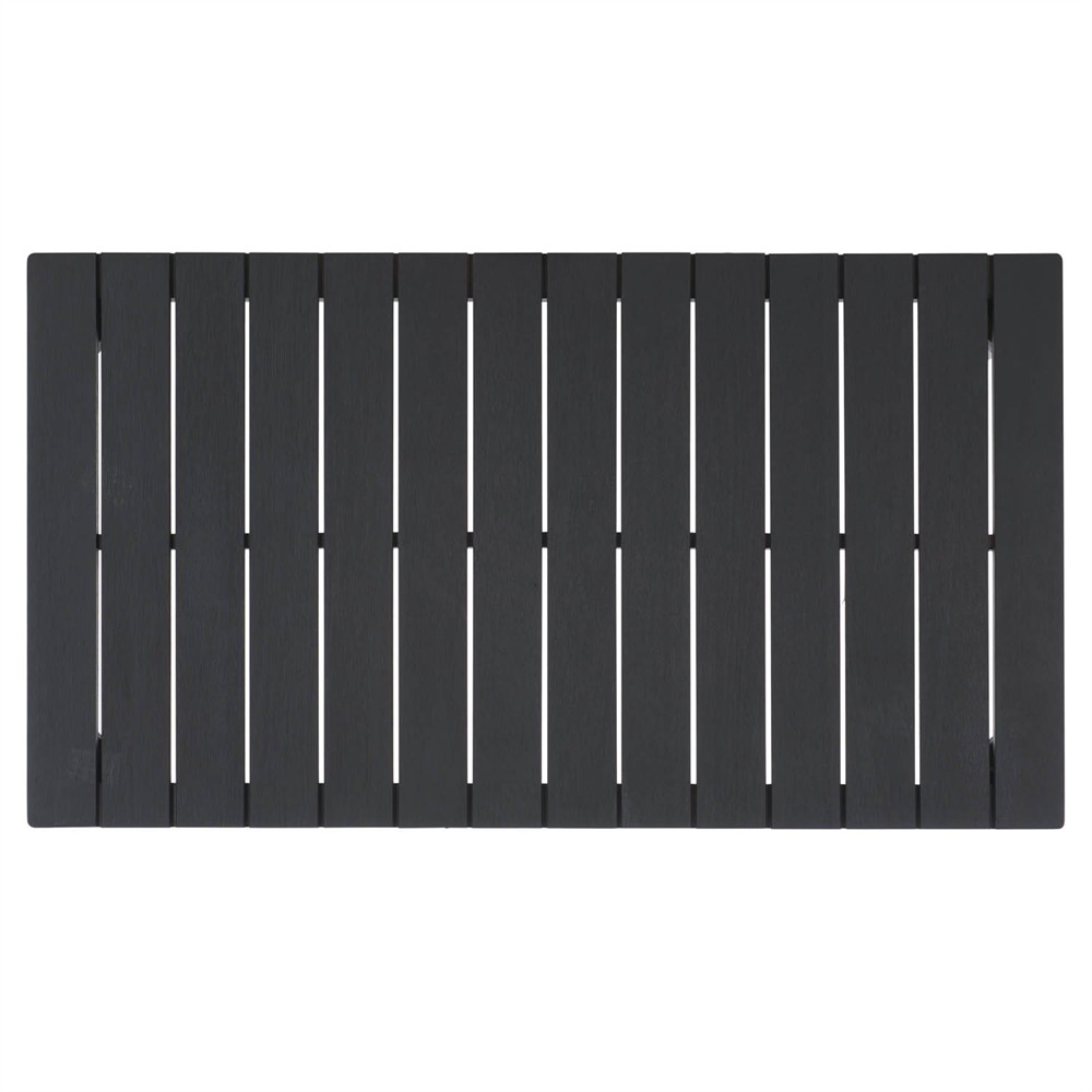 Camila Coastal Beach Black Wood Rectangular Outdoor Coffee Table|