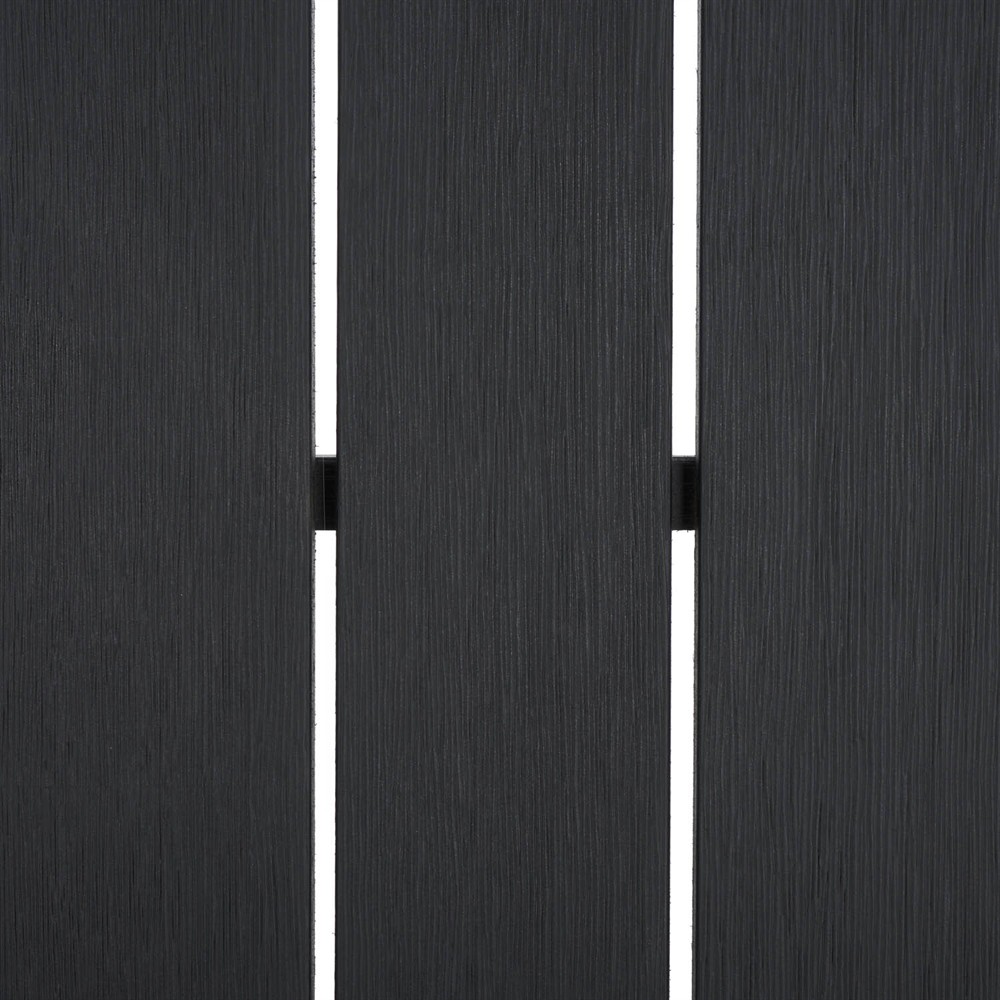 Camila Coastal Beach Black Wood Rectangular Outdoor Coffee Table|