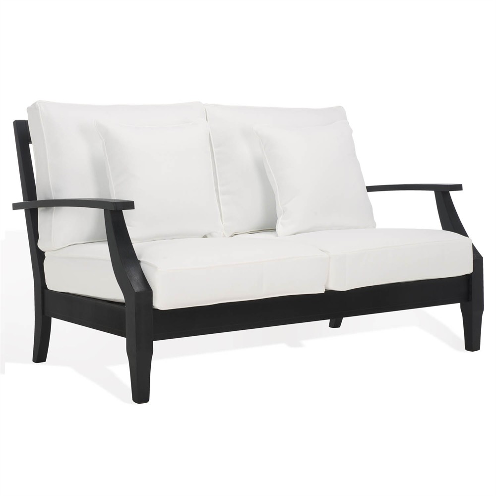 Camila Coastal Beach Black Outdoor Loveseat|