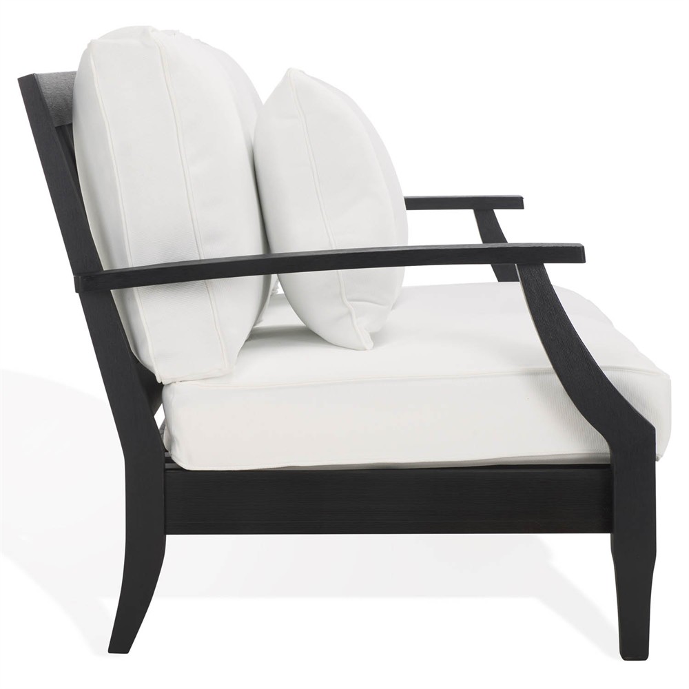Camila Coastal Beach Black Outdoor Loveseat|