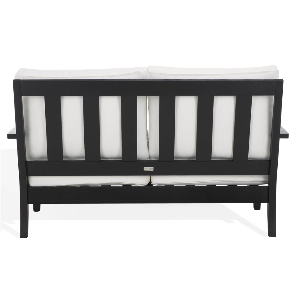 Camila Coastal Beach Black Outdoor Loveseat|