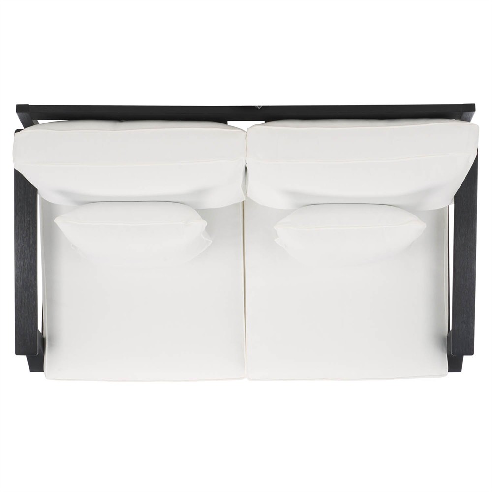 Camila Coastal Beach Black Outdoor Loveseat|