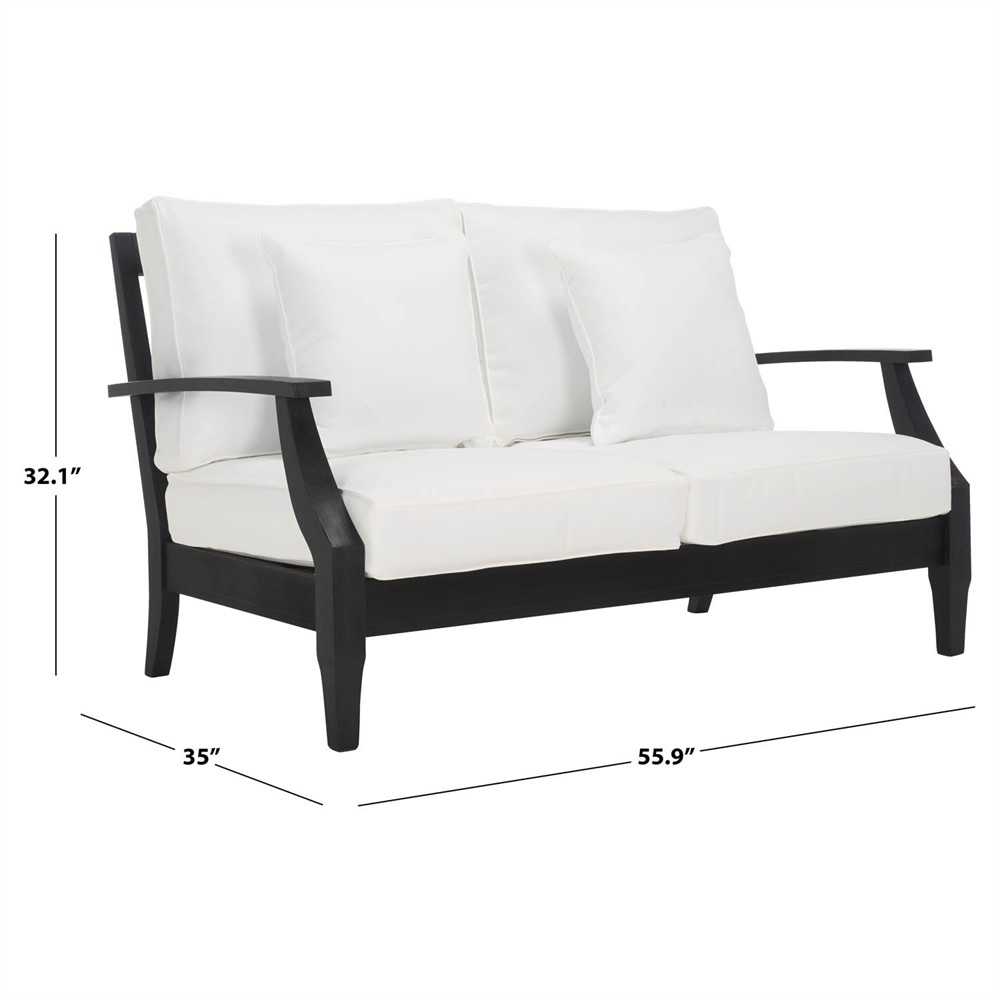 Camila Coastal Beach Black Outdoor Loveseat|