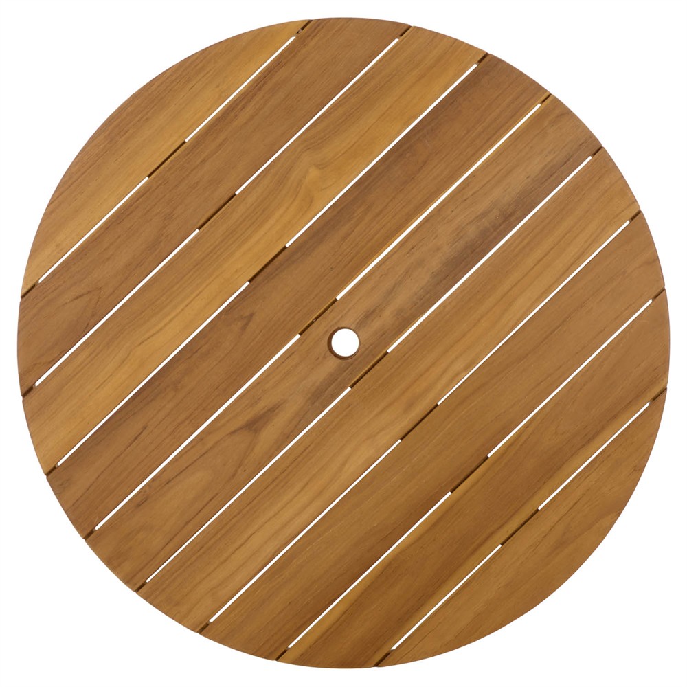 Charlene Coastal Beach Natural Teak Round Outdoor Dining Table - 40"|