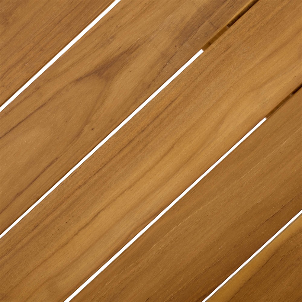 Charlene Coastal Beach Natural Teak Round Outdoor Dining Table - 40"|