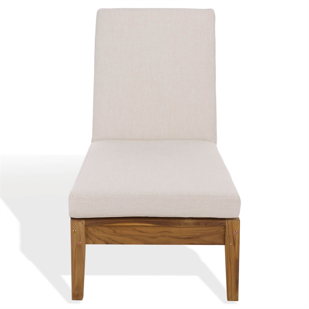 Isla Coastal Beach Natural Teak Outdoor Chaise Lounge|