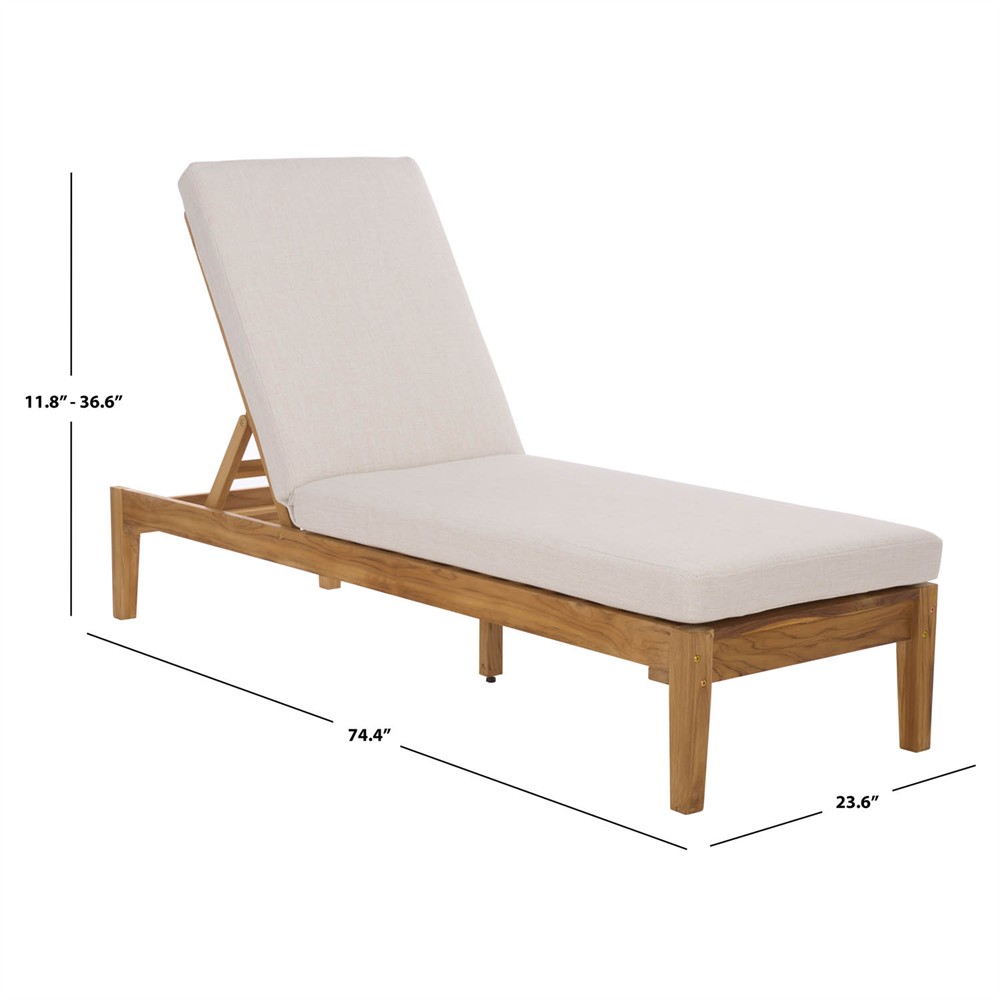 Isla Coastal Beach Natural Teak Outdoor Chaise Lounge|