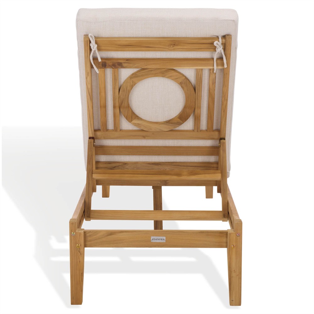 Isla Coastal Beach Natural Teak Outdoor Chaise Lounge|