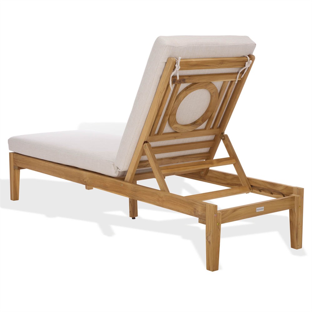 Isla Coastal Beach Natural Teak Outdoor Chaise Lounge|