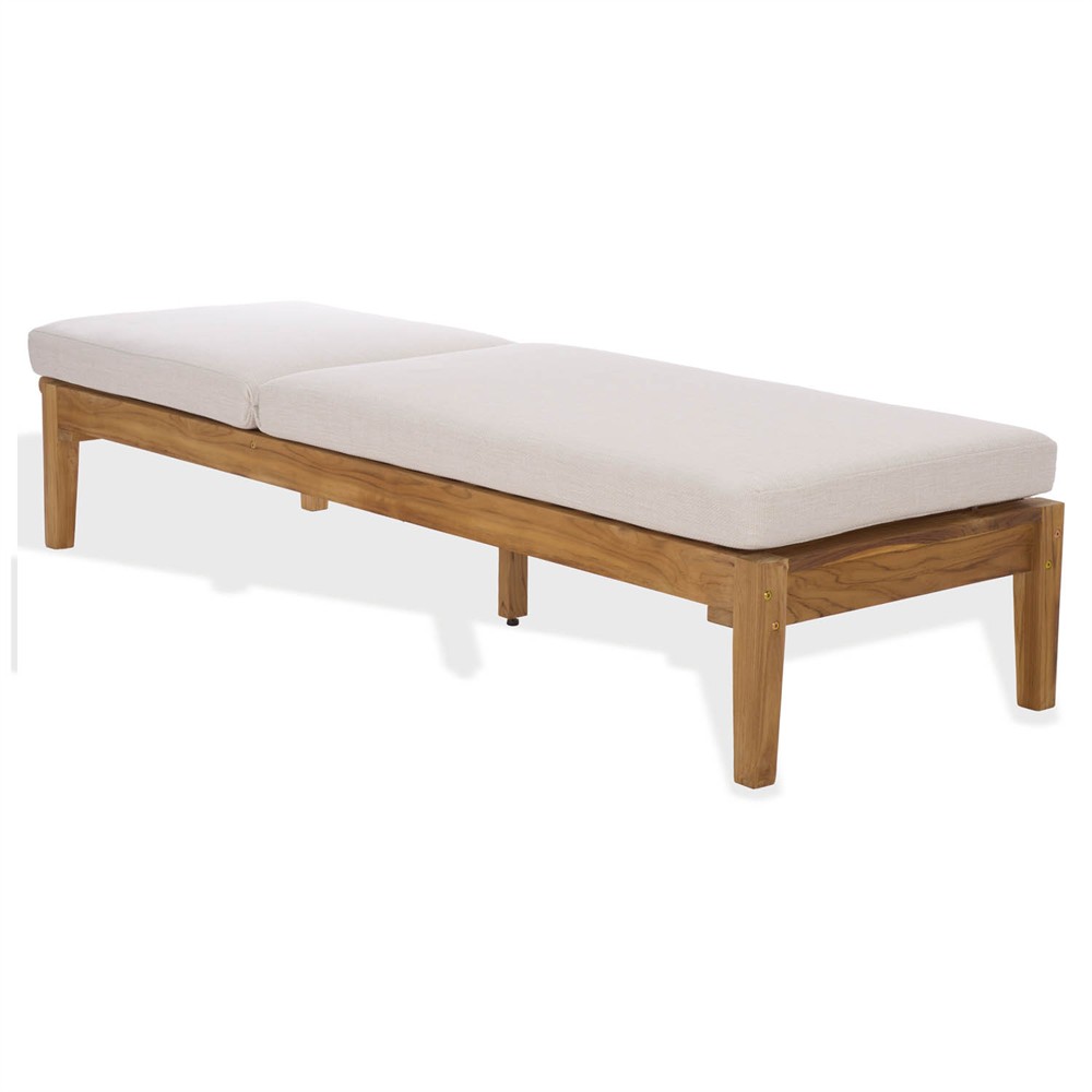 Isla Coastal Beach Natural Teak Outdoor Chaise Lounge|