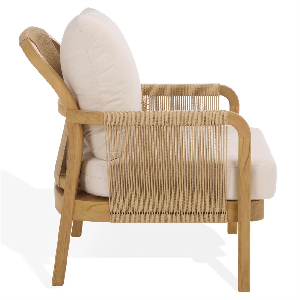 Nina Coastal Beach Natural Teak Outdoor Arm Chair|