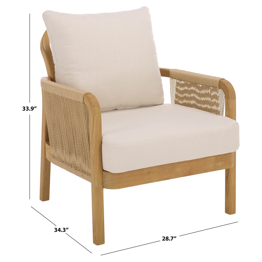 Nina Coastal Beach Natural Teak Outdoor Arm Chair|