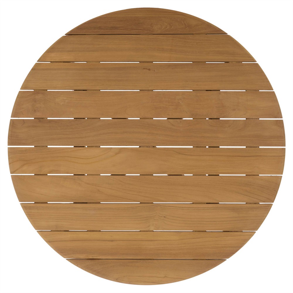 Nina Coastal Beach Natural Teak Round Outdoor Coffee Table|