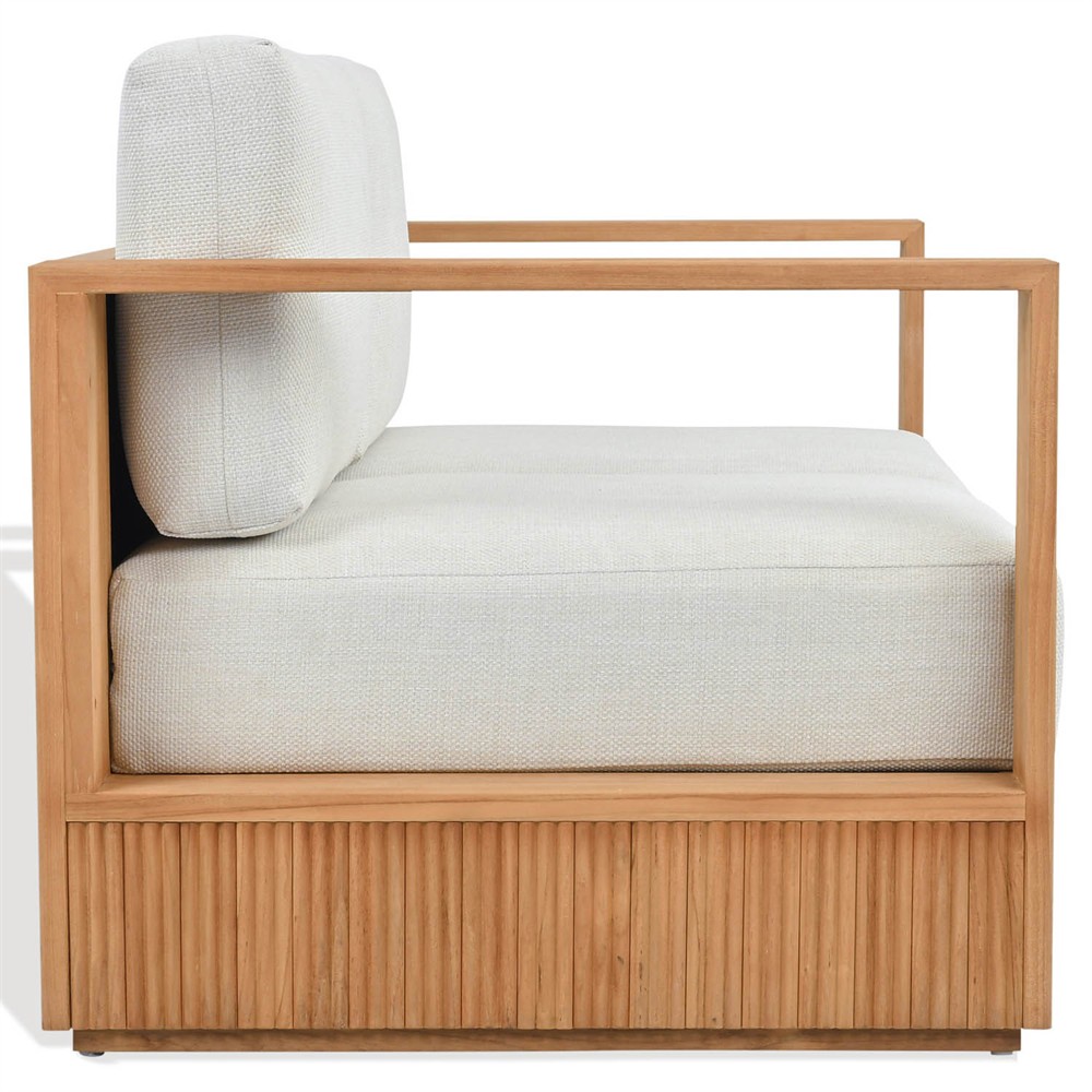 Lucian Coastal Beach Natural Reeded Teak Outdoor Loveseat - 56"|