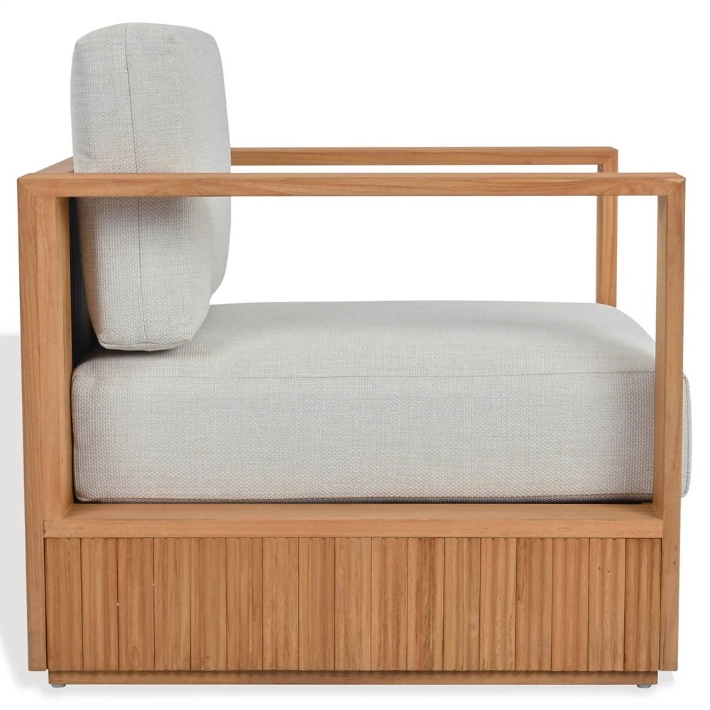 Lucian Coastal Beach Natural Reeded Teak Outdoor Patio Arm Chair|