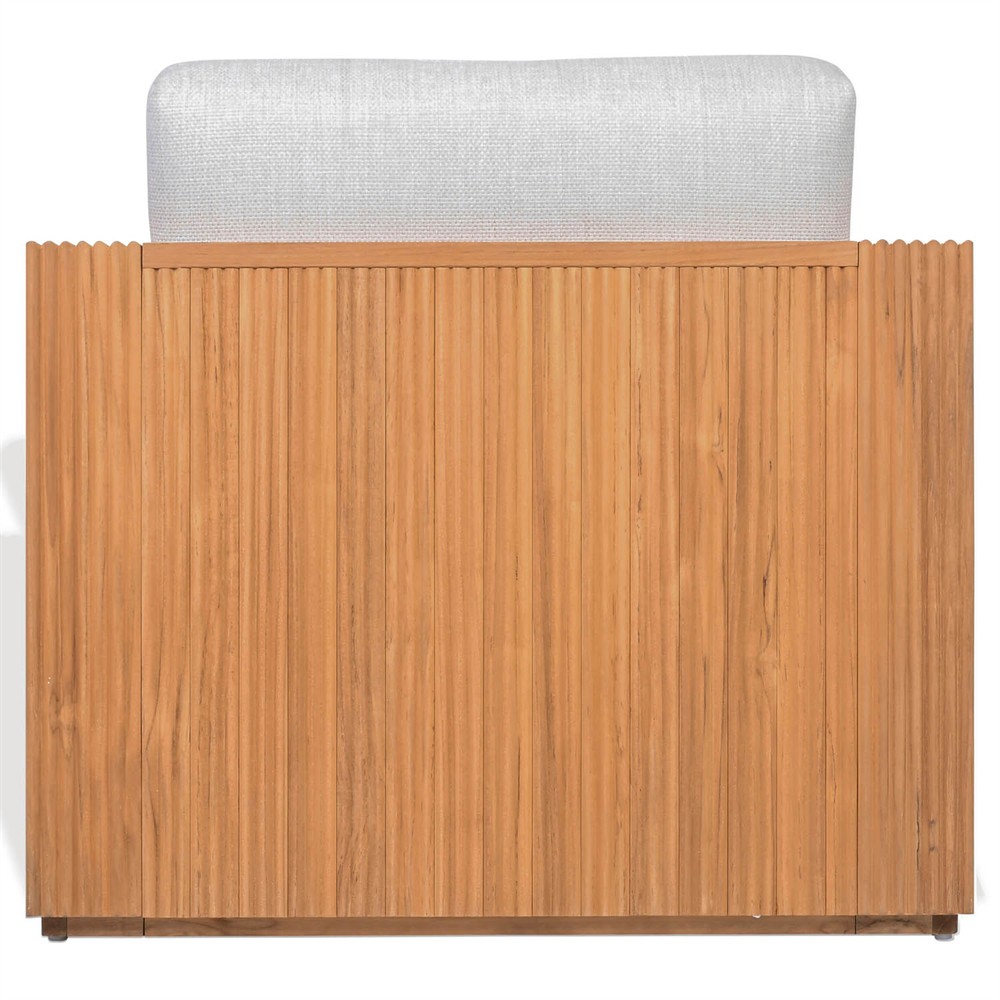 Lucian Coastal Beach Natural Reeded Teak Outdoor Patio Arm Chair|