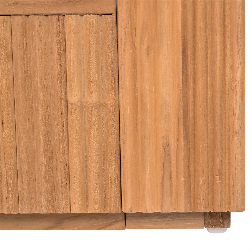 Lucian Coastal Beach Natural Reeded Teak Outdoor Patio Arm Chair|