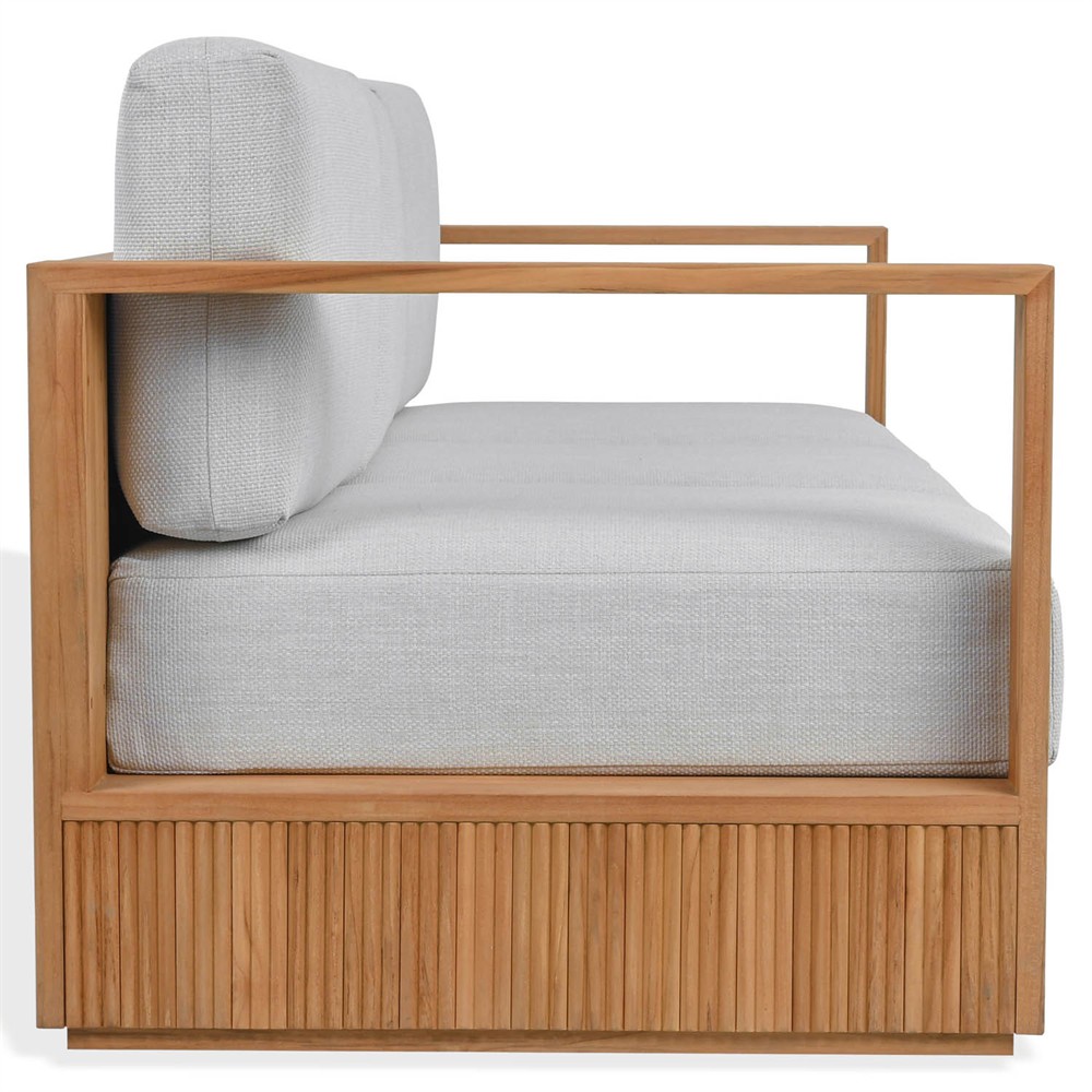 Lucian Coastal Beach Natural Reeded Teak Outdoor Patio Sofa - 80"|