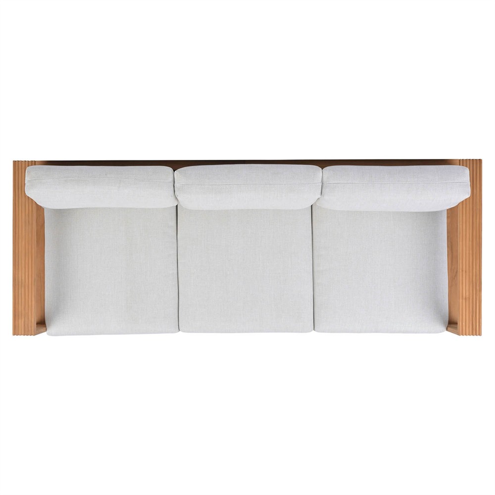 Lucian Coastal Beach Natural Reeded Teak Outdoor Patio Sofa - 80"|