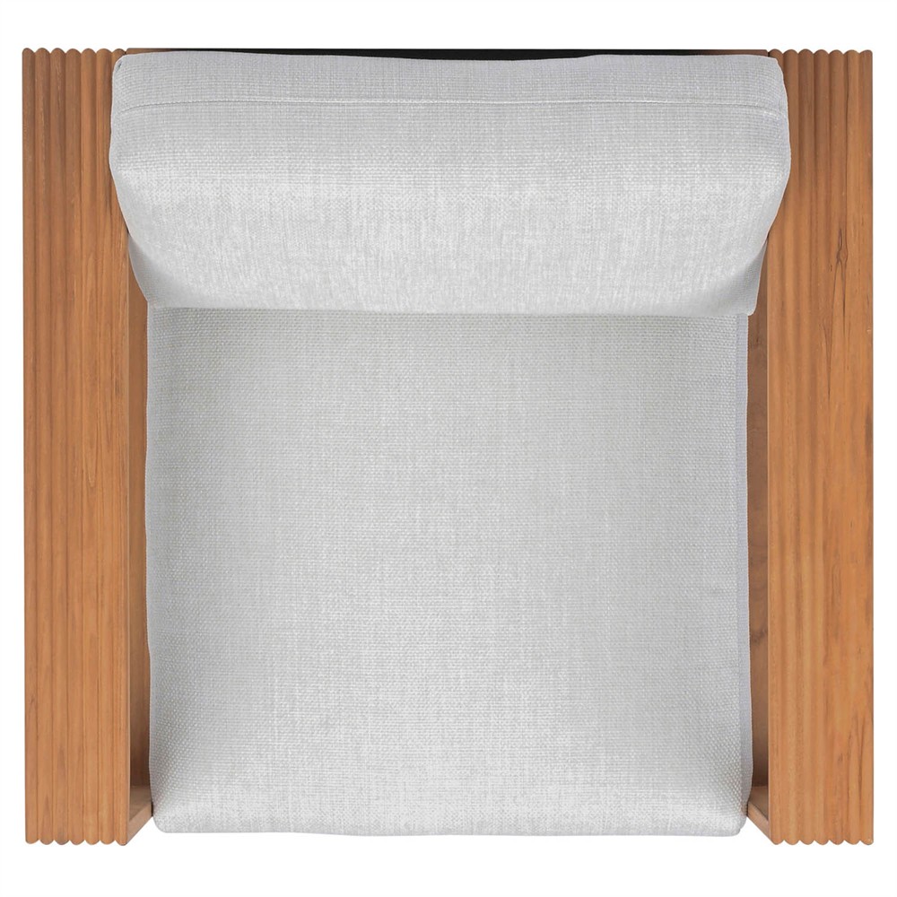 Lucian Coastal Beach Natural Reeded Teak Outdoor Swivel Arm Chair|