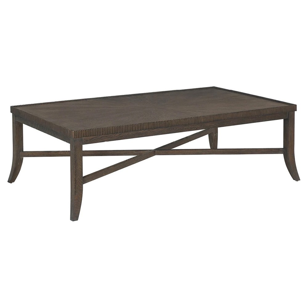 Shara Updated Traditional Brown Oak Rectangular Coffee Table|