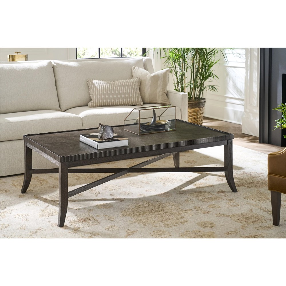 Shara Updated Traditional Brown Oak Rectangular Coffee Table|