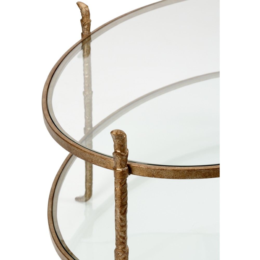 Isabella Updated Traditional Bronze Iron Oval Coffee Table|