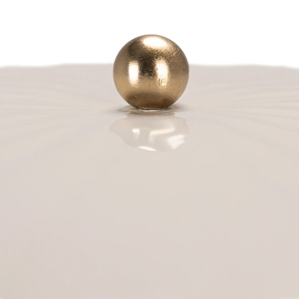 Collins Traditional Scalloped Shade Glossy Taupe Table Lamp|