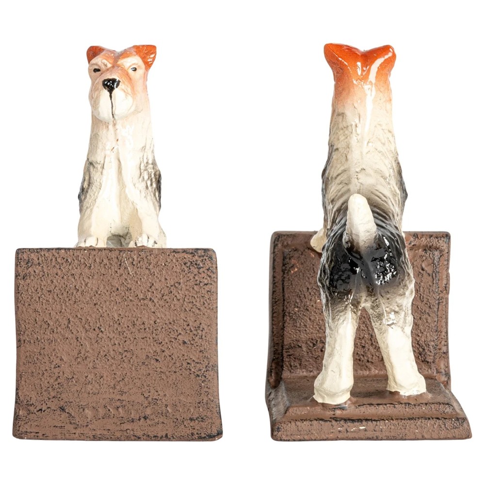Stanton Updated Traditional White Jack Russell Terrier Bookends|