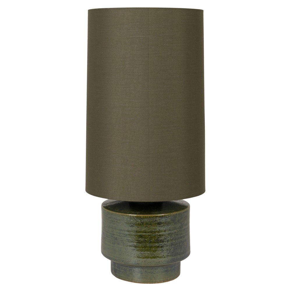 Faye Updated Traditional Dark Green Glazed Ceramic Table Lamp|