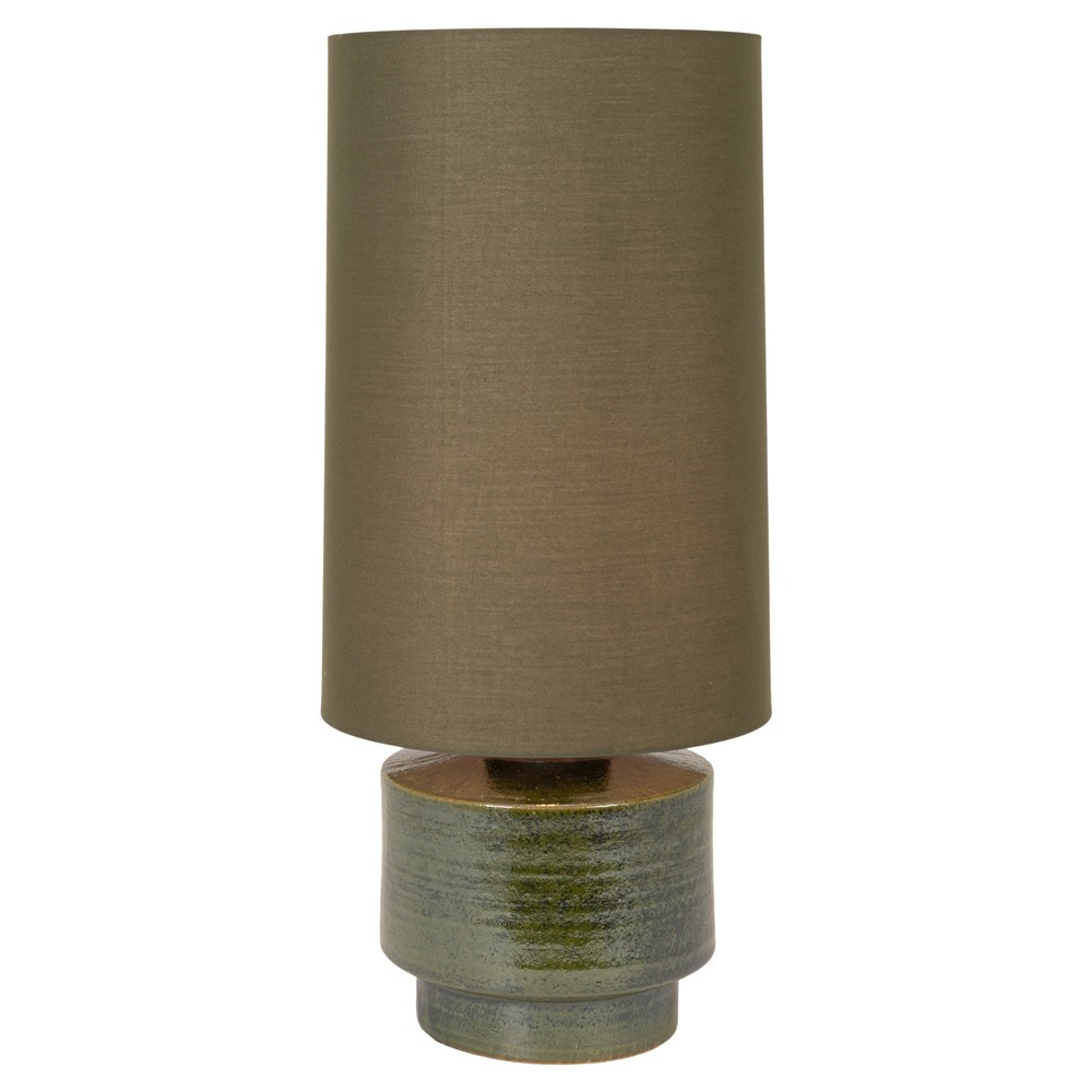 Faye Updated Traditional Dark Green Glazed Ceramic Table Lamp|