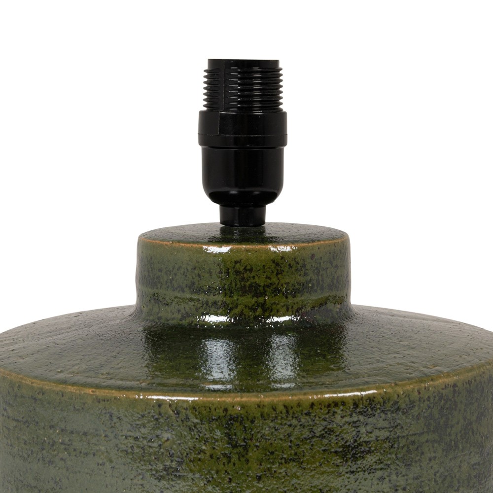 Faye Updated Traditional Dark Green Glazed Ceramic Table Lamp|