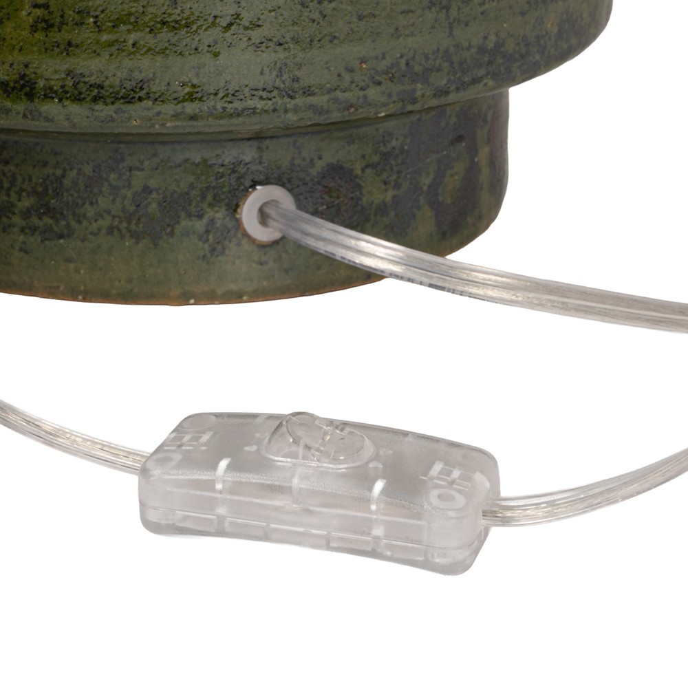 Faye Updated Traditional Dark Green Glazed Ceramic Table Lamp|