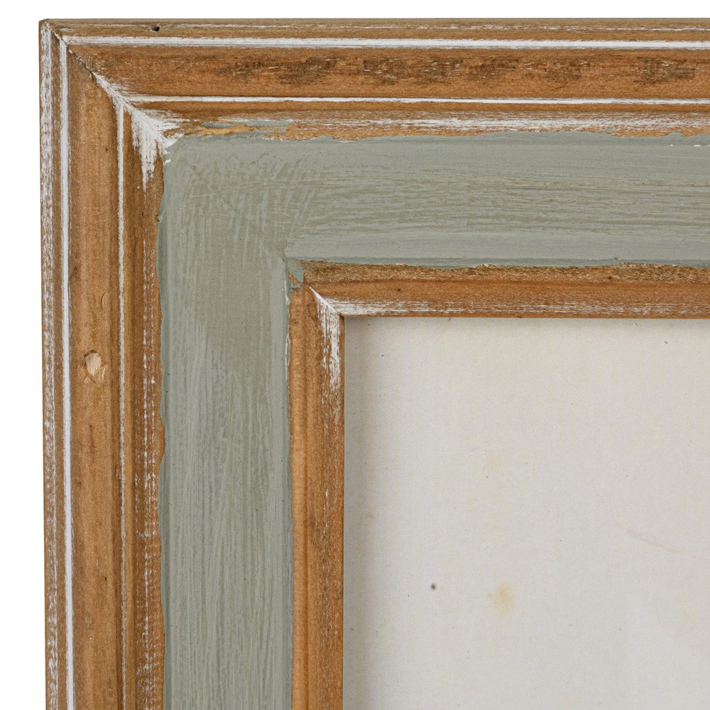 Arlene Costal Beach Grey Coral Brown Wood Frame Illustration - Set of 4|