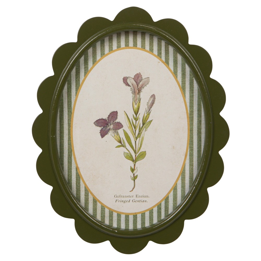 Linara Updated Traditional Yellow Floral Green Frame Illustration - Set of 9|