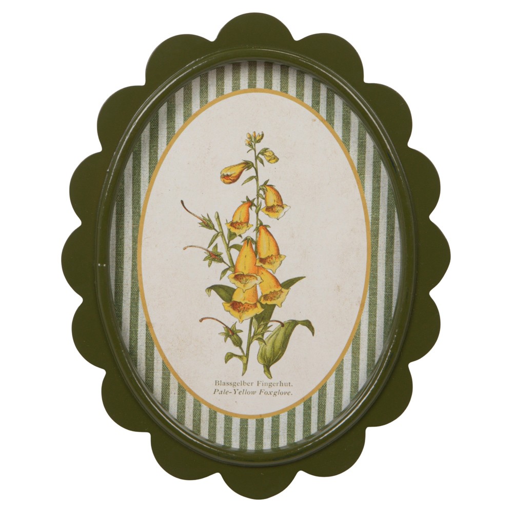 Linara Updated Traditional Yellow Floral Green Frame Illustration - Set of 9|