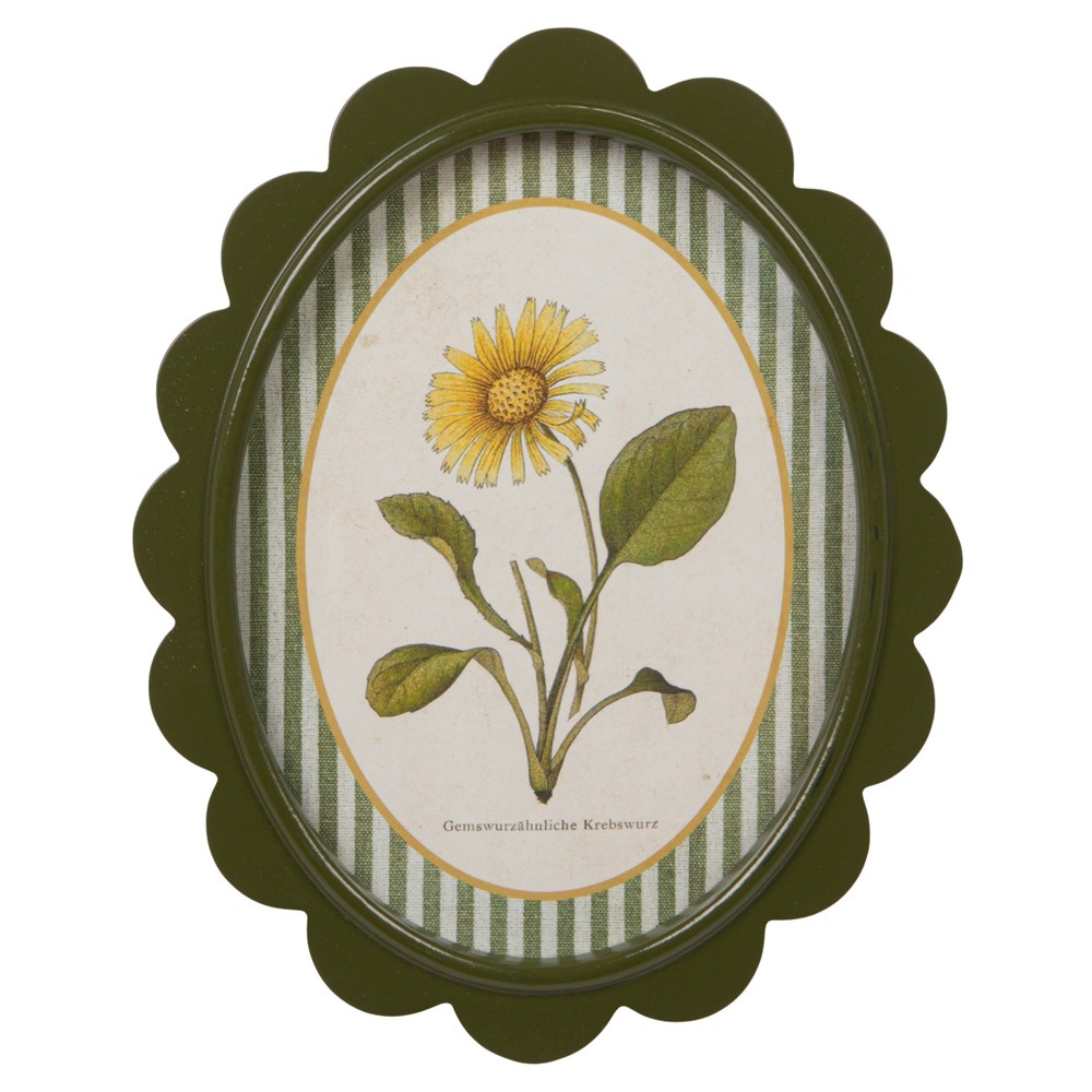 Linara Updated Traditional Yellow Floral Green Frame Illustration - Set of 9|