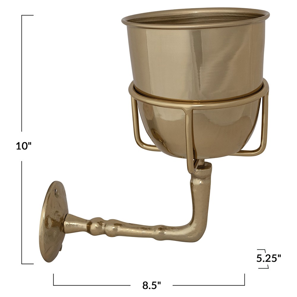 Solene Traditional Gold Wall Mounted Hanging Planter|