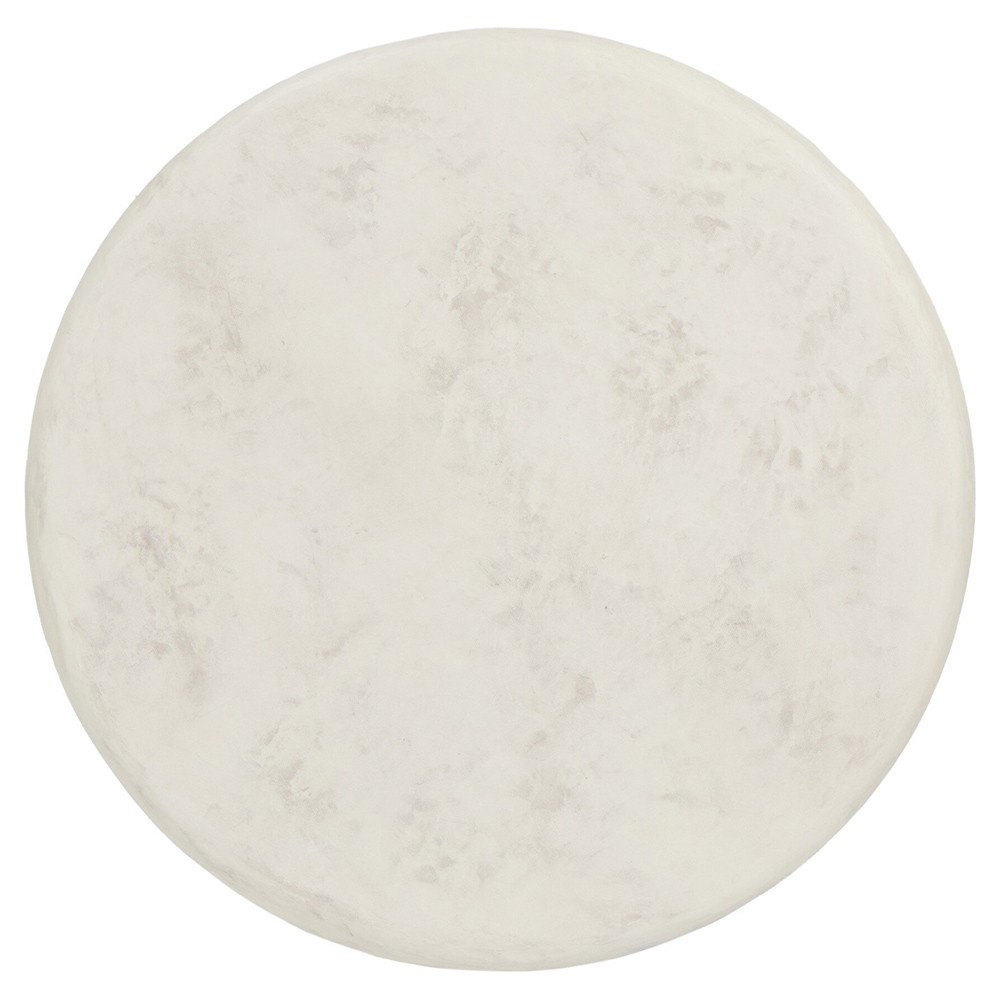 Emilia Modern Classic Off White Concrete Round Pedestal End Table|