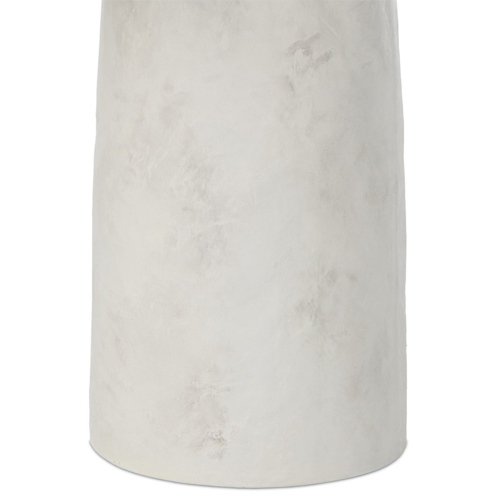 Emilia Modern Classic Off White Concrete Round Pedestal End Table|