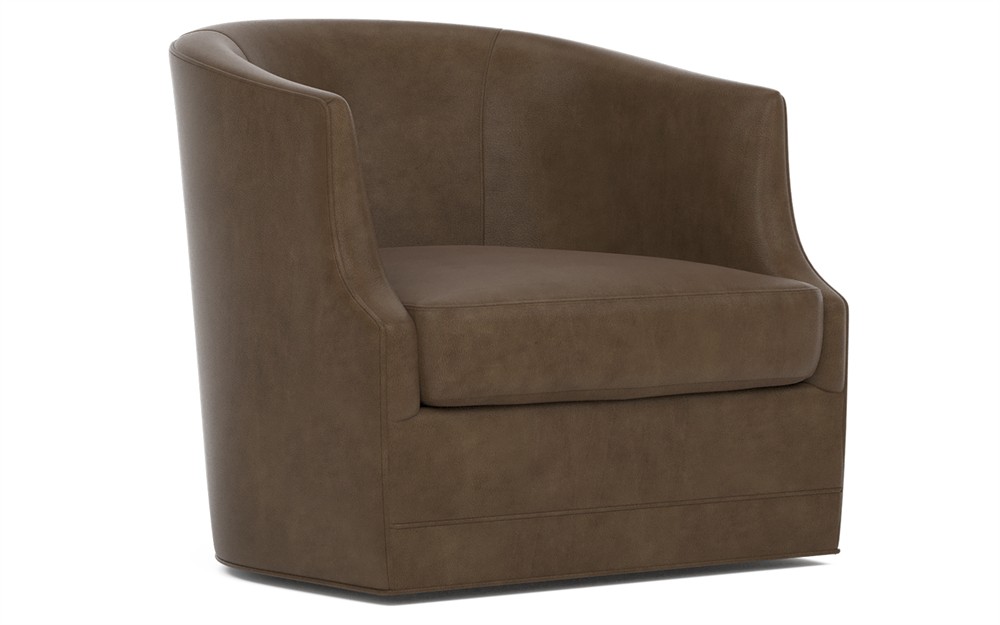 Dartford Cocoa Leather Swivel Chair|