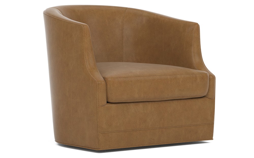 Dartford Brown Sugar Leather Swivel Chair|